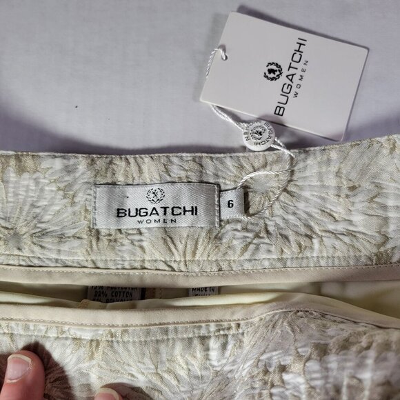 Bugatchi Women Ivory Professional Casual Floral Embroidered Skirt Size 6 - Picture 2 of 7
